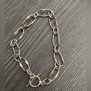Sterling Silver Twisted Oval Link Bracelet - Silver